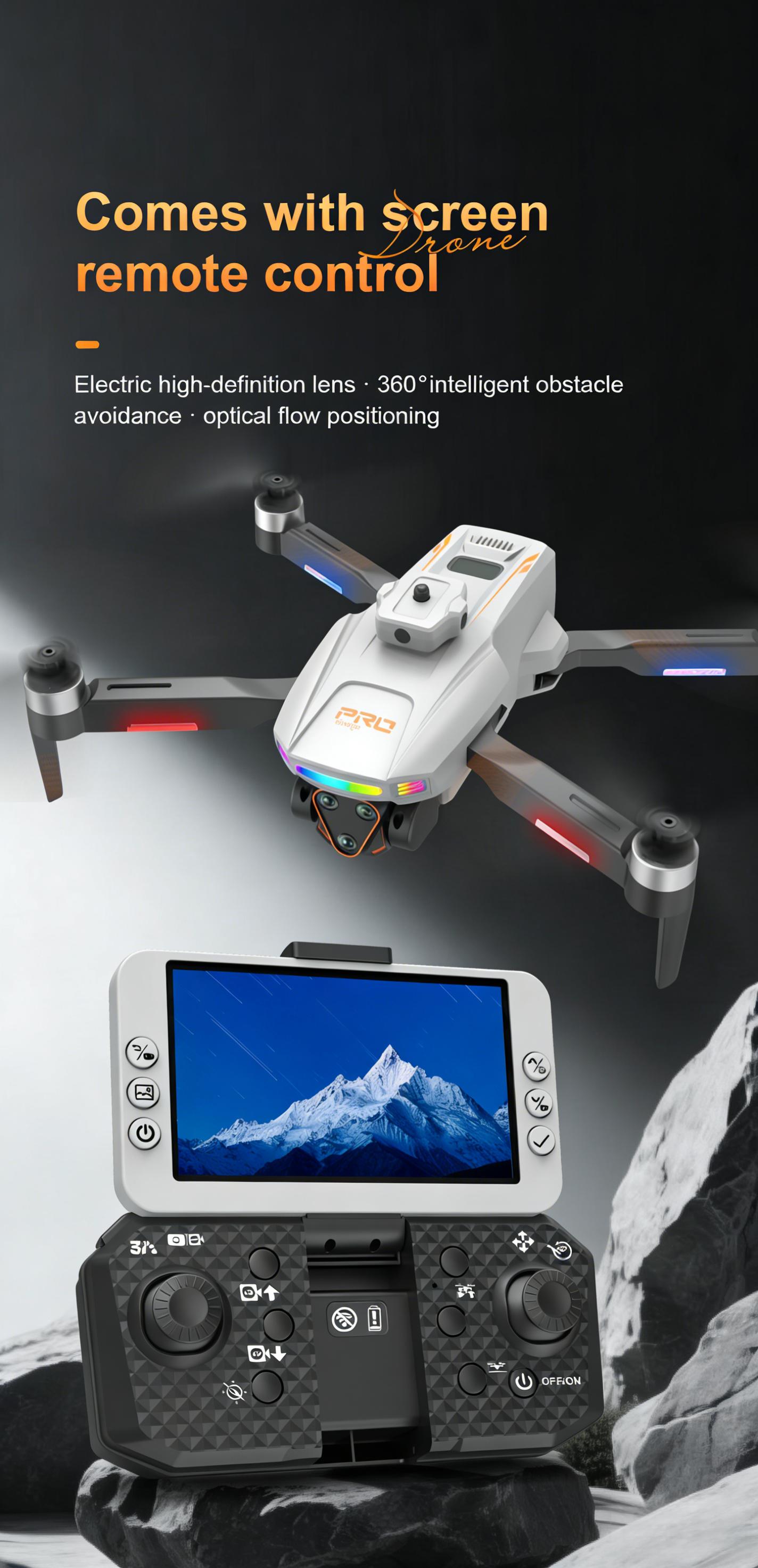 LF666PRO Drone with 4.5 inch independent dispaly  LCD Screen, Dual Camera & 50x Zoom | Optical Flow, Smart Obstacle Avoidance & Gesture Photo | RC Quadcopter for Beginners, Birthday Gift