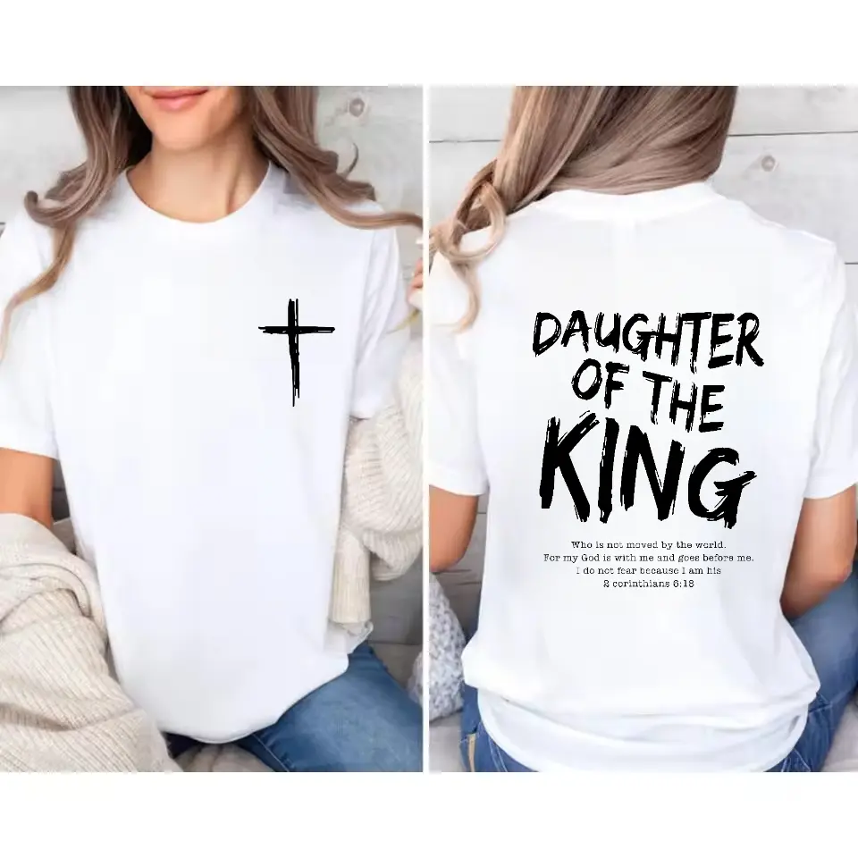 Women's King Jesus Graphic Unisex Tee - Stylish Round Neck Short Sleeve Sports Top, 180g Soft Casual Double Sided Print, Essential for Home or On-the-Go Black Wear
