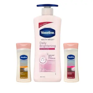 Vaseline Healthy Bright Daily Brightening Body Lotion 600mL with Brightening Protection & GlutaGlow 100mL Each for Skincare Comfort Moisturizer Hydrating Moisturizing