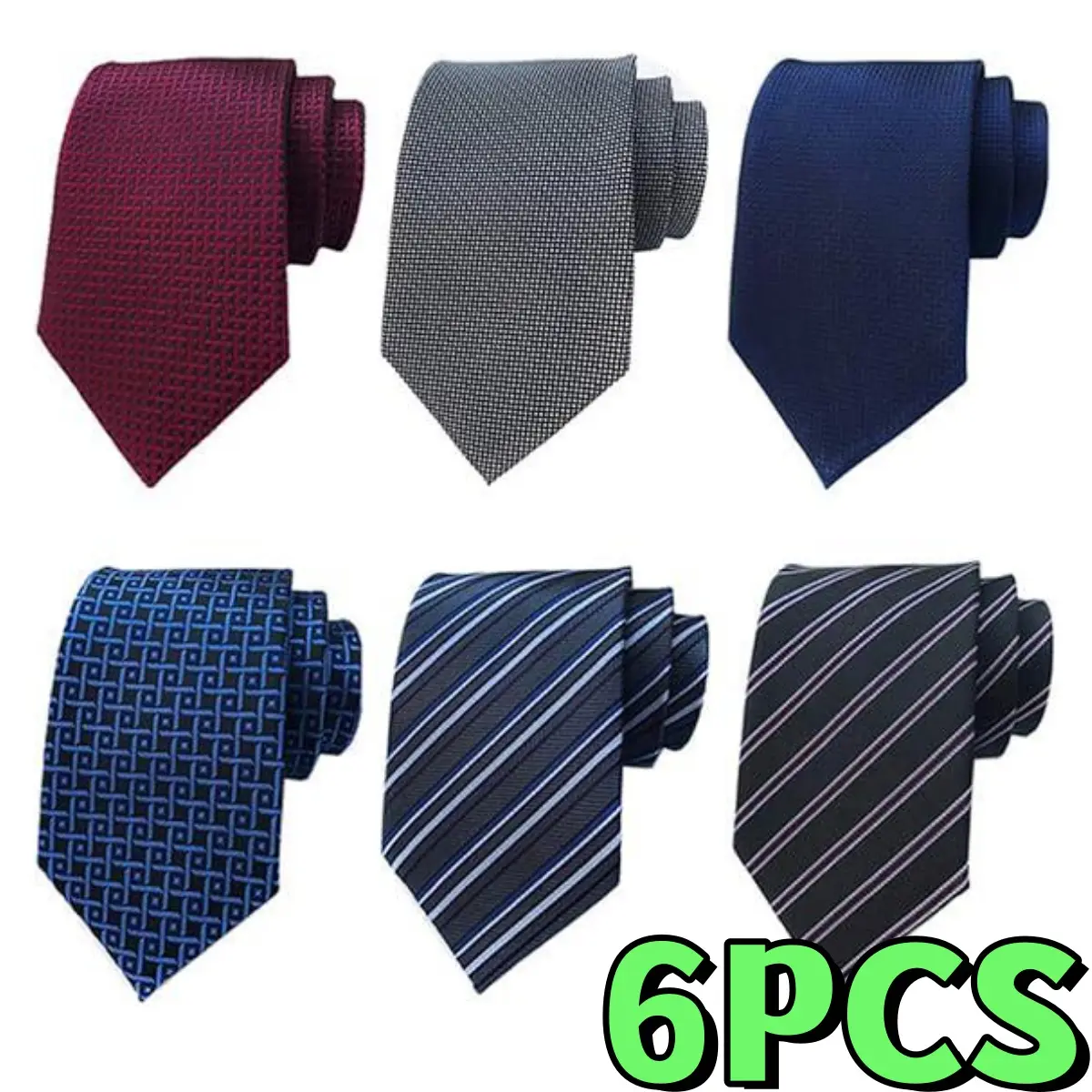 Men's Formal Elegant Novelty Silk Ties, 6 PCS Woven Jacquard Neckties for Home Improvement & Garden Decor Use, Business