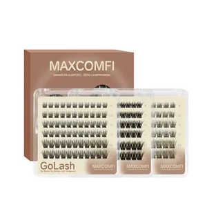 MAXCOMFI Glue-Free Pre-Cut Individual Eyelash Extensions - DIY Beauty Product, Mini Portable Purse Pack for On-the-Go Touch-Ups, Compact for Busy Days, Eyelashes Extensions, Beauty Products