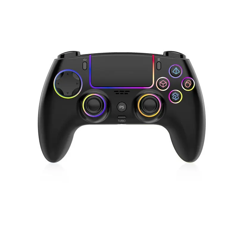 Wireless Bluetooth Gaming Controller with RGB Lighting, Dual 6-Axis Motion Sensing Gyroscope, Dual Vibration Motors, Ergonomic Grip - Controllers for PS5, PC Gamers