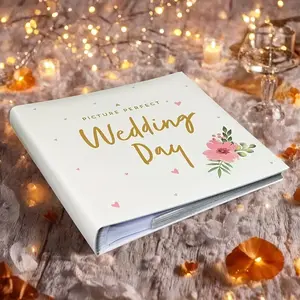 Elegant Wedding Scrapbook Photo Album, 6 Inch, 35 Pages with 140 Photo Slots, Premium Paper Material, Straight Spine, Keepsake Marriage Memory Book