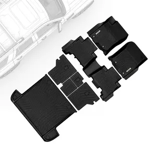 OEDRO TPE Floor Mats fits 2013-2024 Toyota 4Runner 5 Seats, Includes 1st, 2nd Row & Trunk mat & Seat Back Mat, All Weather, Waterproof