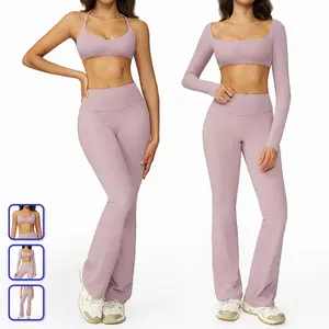 Women's All-Season Skin-Friendly Naked-Feel Yoga Suit, Shockproof Support, Quick-Dry Breathable Stretch Casual Workout Outfit