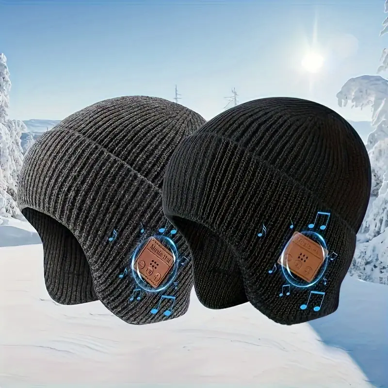 New Wireless Headphone Knitted Hat Unisex Style Binaural Stereo Bluetooth Headphone Hat Music Hat Removable and Washable