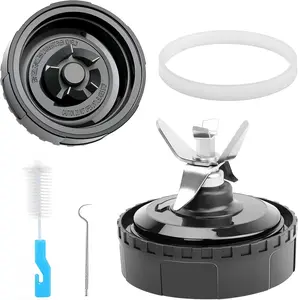 5 Fins Blender  Replacement Part For  Blender, 3.35in/8.5cm Extractor  Assembly for  QB3000 QB3000QBK QB3000QR-30 QB3001SS QB3001SS-30 QB3004 QB3005 with Hook, Brush, Rubber Gasket