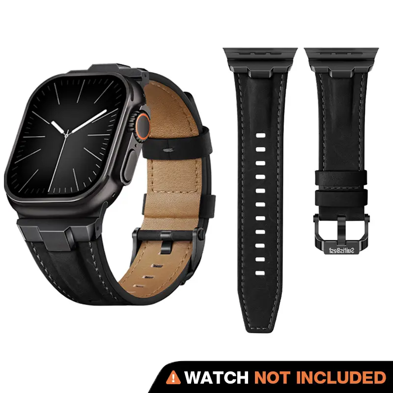 Suitisbest Genuine Leather Band for Apple Watch Ultra Band 49mm 46mm 45mm 44mm 42mm, Retro Leather Strap Replacement Band for iWatch Ultra Series 11 10 9 8 7 6 5 4 SE,back to school,back to school haul