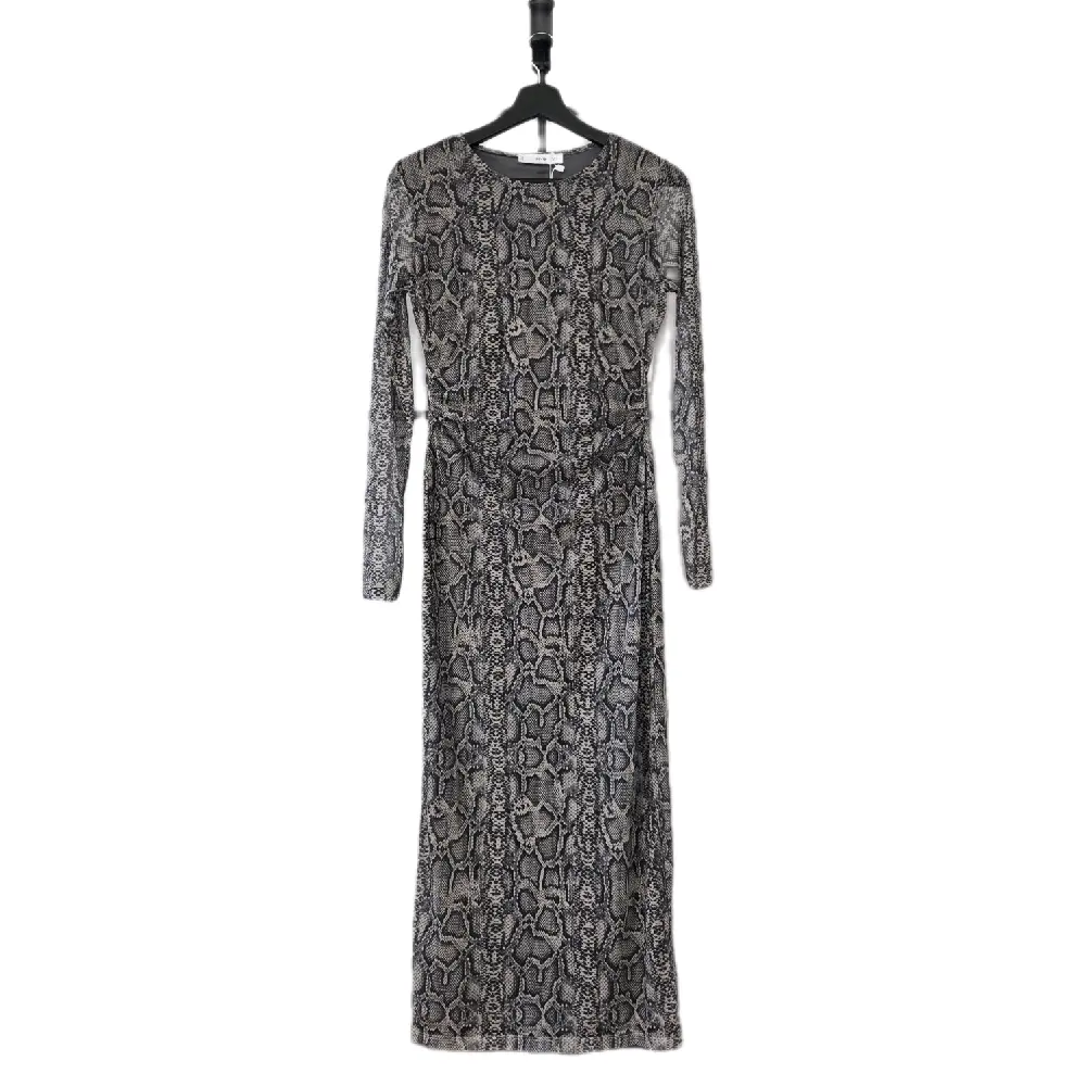 Mango Dress - Stylish Long Sleeve Maxi Dress with Unique Snake Print for Women