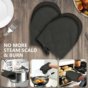 2 Thickened Silicone Oven Gloves Oven Mitts and Pot Rack - Heat-resistant and anti-slip gloves, durable kitchen gloves for baking, cooking grilling - Hand wash only, outdoor cooking accessories, baking essentials, kitchen tools, heat-resistant materials