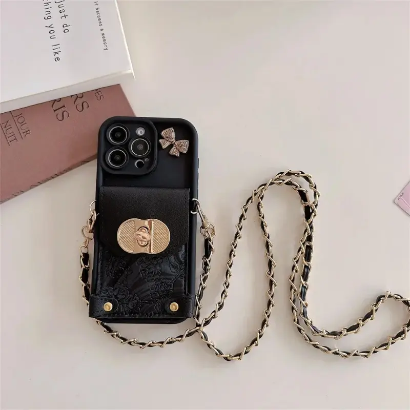 Crossbody Leather Wallet with Card Holder Phone Pocket Cellphone Case Cell Phone Wristlet for Apple IPhone 17 Air 16 15 14 Plus 13 12 11 Pro Max Cover Lanyard Phone Accessory Accessories