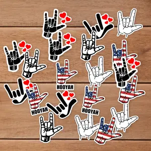 Stickers Pack 20 Pcs I Aesthetic Love Waterproof Skateboard You Luggage Guitar Water ASL Car BSL Vinyl Bumper Colorful Bike Bottle Laptop