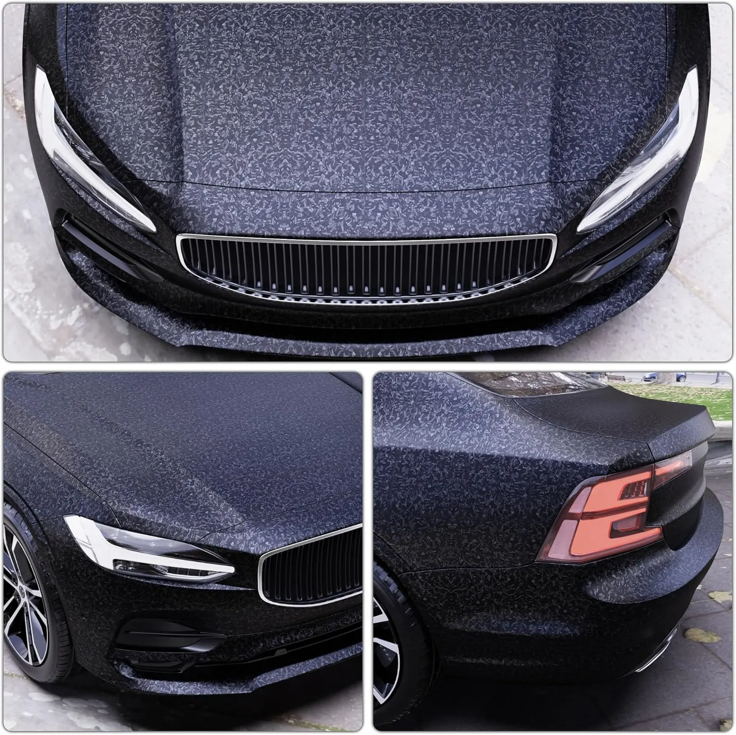 Matte Grey Forged Carbon Fiber Vinyl Wrap Film Roll - 1x5 ft, Bubble-Free Air Release, Self-Adhesive, Color Changing, Heat Resistant, Dustproof, Long-Lasting, Peel-and-Stick Car Sticker for Automotive Interior/Exterior, Helmets DIY Customization