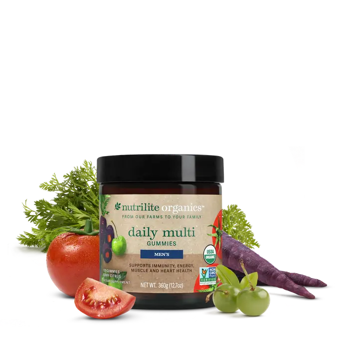 Amway Nutrilite Men’s Organic Multivitamin Gummies – Daily Wellness Support with Vitamins Minerals & Plant Nutrients 120 Count for Busy Lifestyles - Supplement, Healthcare