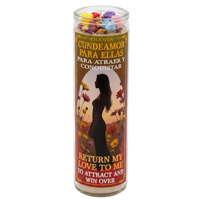 OLOFIN Conquistador del Trabajo (Job Conqueror) Prepared Ritual Candle – Perfumed  Advance your career goals with the OLOFIN Conquistador del Trabajo Prepared Ritual Candle. Infused with a pleasant fragrance, this ritual candle is inspired by traditional