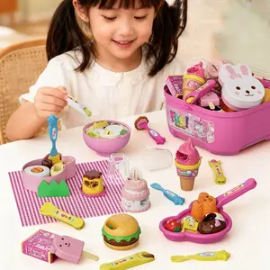 Little BearShape Pudding Feeding Set Simulation Model Early Education Lunch Box Pudding Toy Pretend Play Kawaii Play House Toys