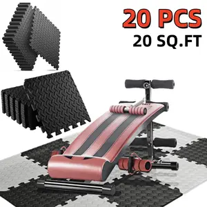 20 Pack 20 SQ.FT Exercise Mats Puzzle Foam Mats Gym Flooring Mat Cover Set, 12x12x0.4 inch High-Density EVA Interlocking Foam Floor Tiles Protector Mat Non-Slip Waterproof, Easy to Clean, Universal for Home Workout Gym Equipment and Kids' Play Areas