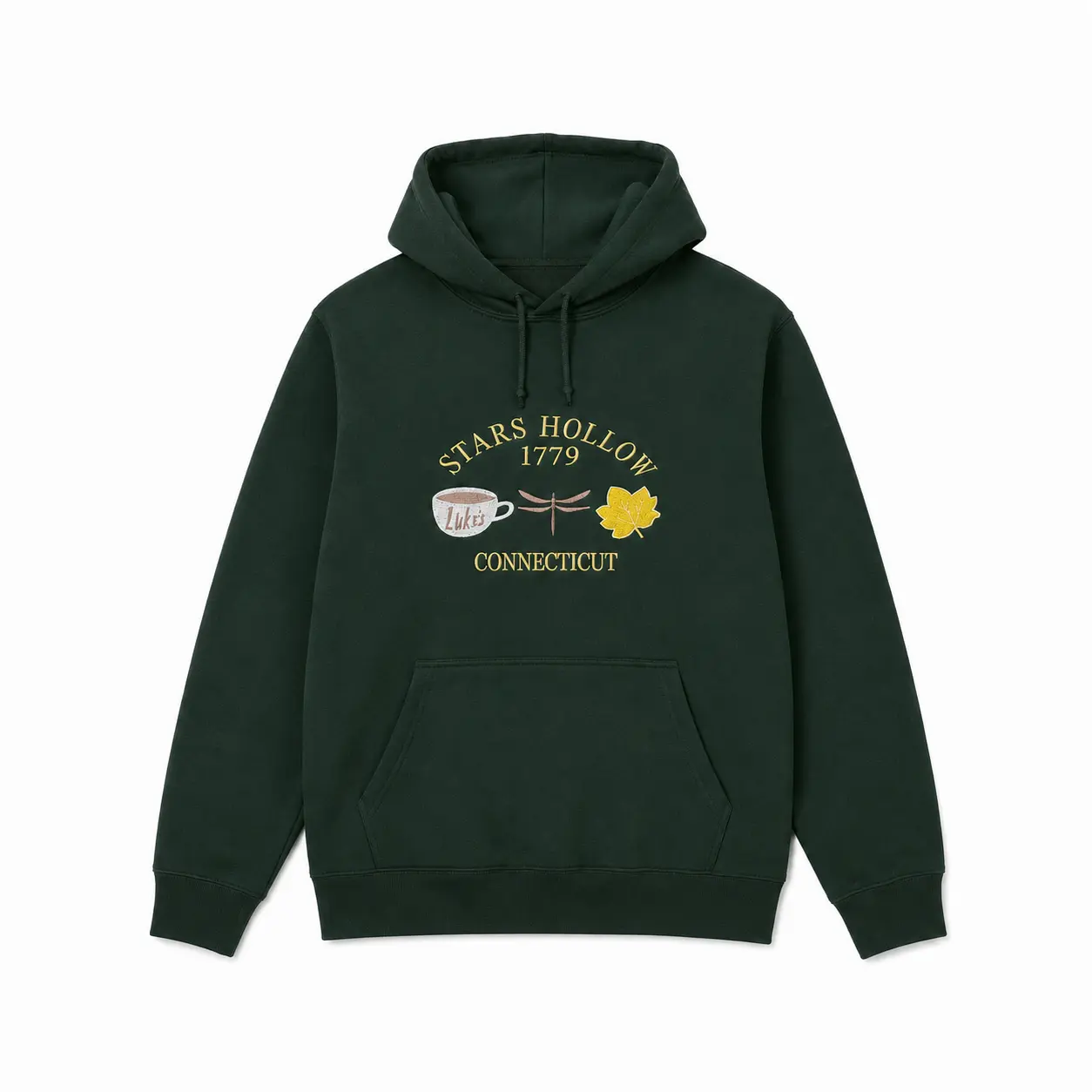 Embroidered Stars Hollow Connecticut Sweatshirt – Cozy Fall Gilmore Girls Crewneck Pullover, Luke’s Coffee Aesthetic Shirt, Bookish TV Show Gift for Women