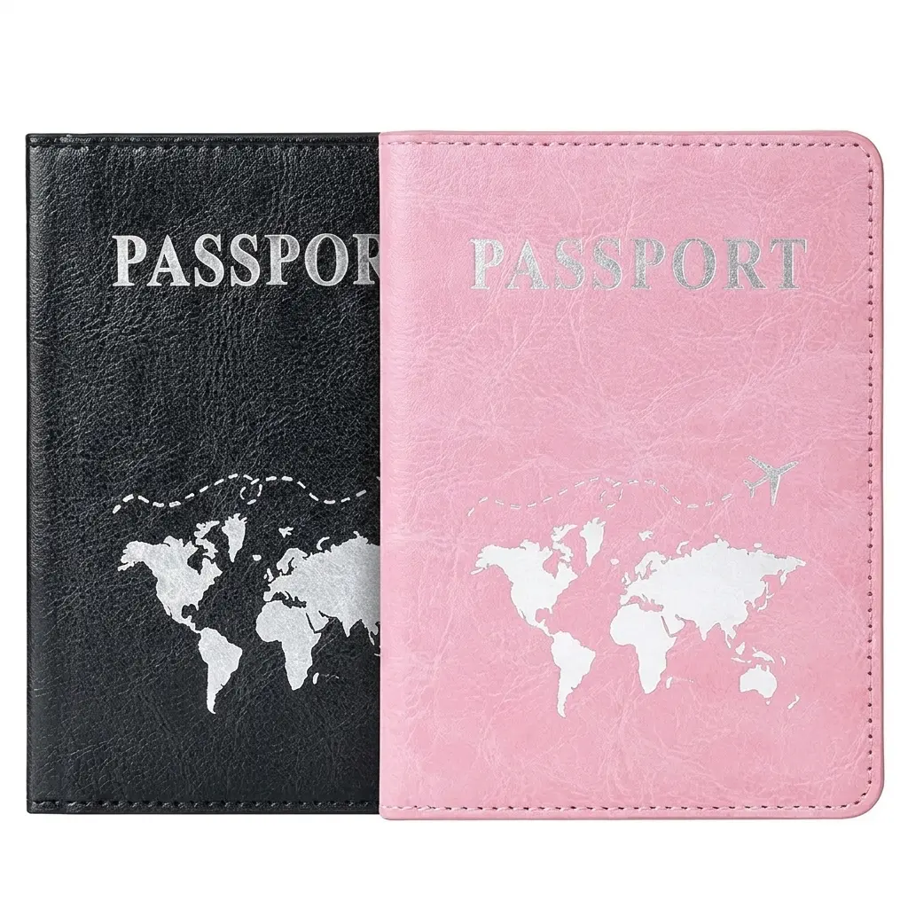 2 Pcs Passport Holder Wallet Set, Durable Passport Cover Case, Traveling Bag Travel Accessories, Travel Essentials for Women & Men Passport Protector Passport Sleeve Passport Book Holder