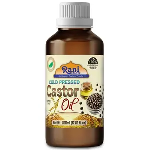 Rani Castor Oil 6.76 Ounce (200ml) Cold Pressed | 100% Natural | NON-GMO | Kosher | Vegan | Gluten Free | Indian Origin