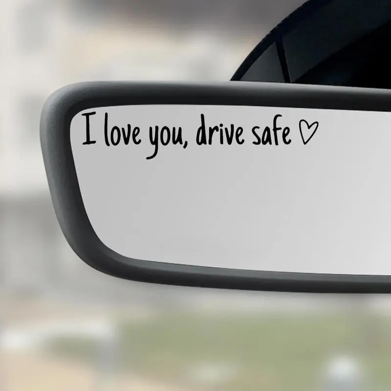 4 Counts Set Vinyl Decal for Car,I Love You Drive Safe Car Mirror Decal,Car Rearview Mirror Sticker,Universal Car Accessory, Decal for Cars, Car Decals, Stickers for Cars, Automobile Decals