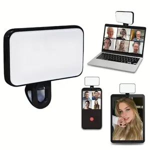 Clip-On LED Fill Light - High Power Rechargeable with 3 Dimmable Modes & Dual Power, Compatible with iPhone 15/Samsung A72/A52 - Top Choice for Zoom/Video Conferences, USB Desk Lamp & Ring Light Phone Accessory ring lights Smart Active Noise Cancelling Sl