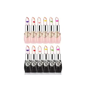 Flower Jelly Lipstick Set Temperature Change Moisturizer Long Lasting Nutritious Balm -12Pcs set for gift