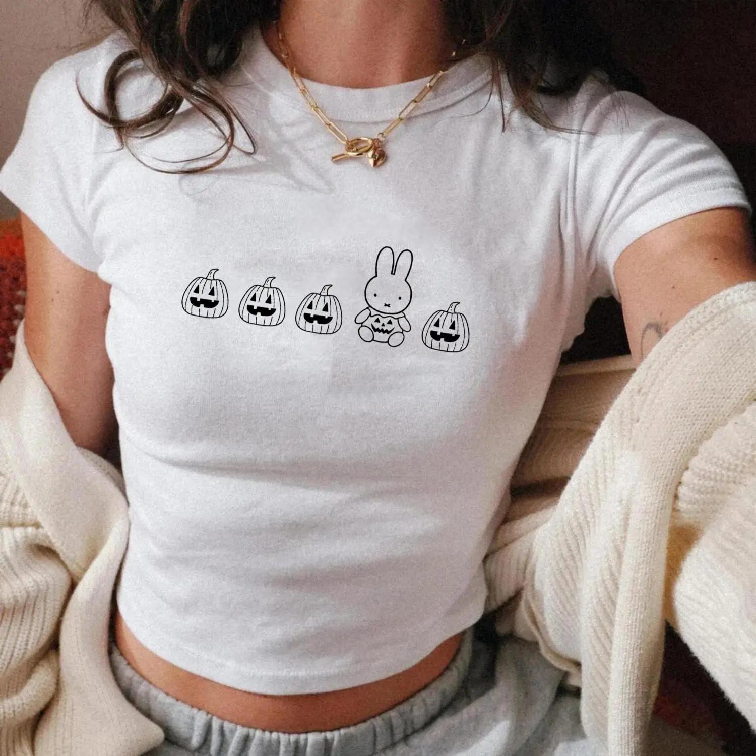 [Sale Up To 45%] Screenprinted Pumpkin Miffy Baby Tee