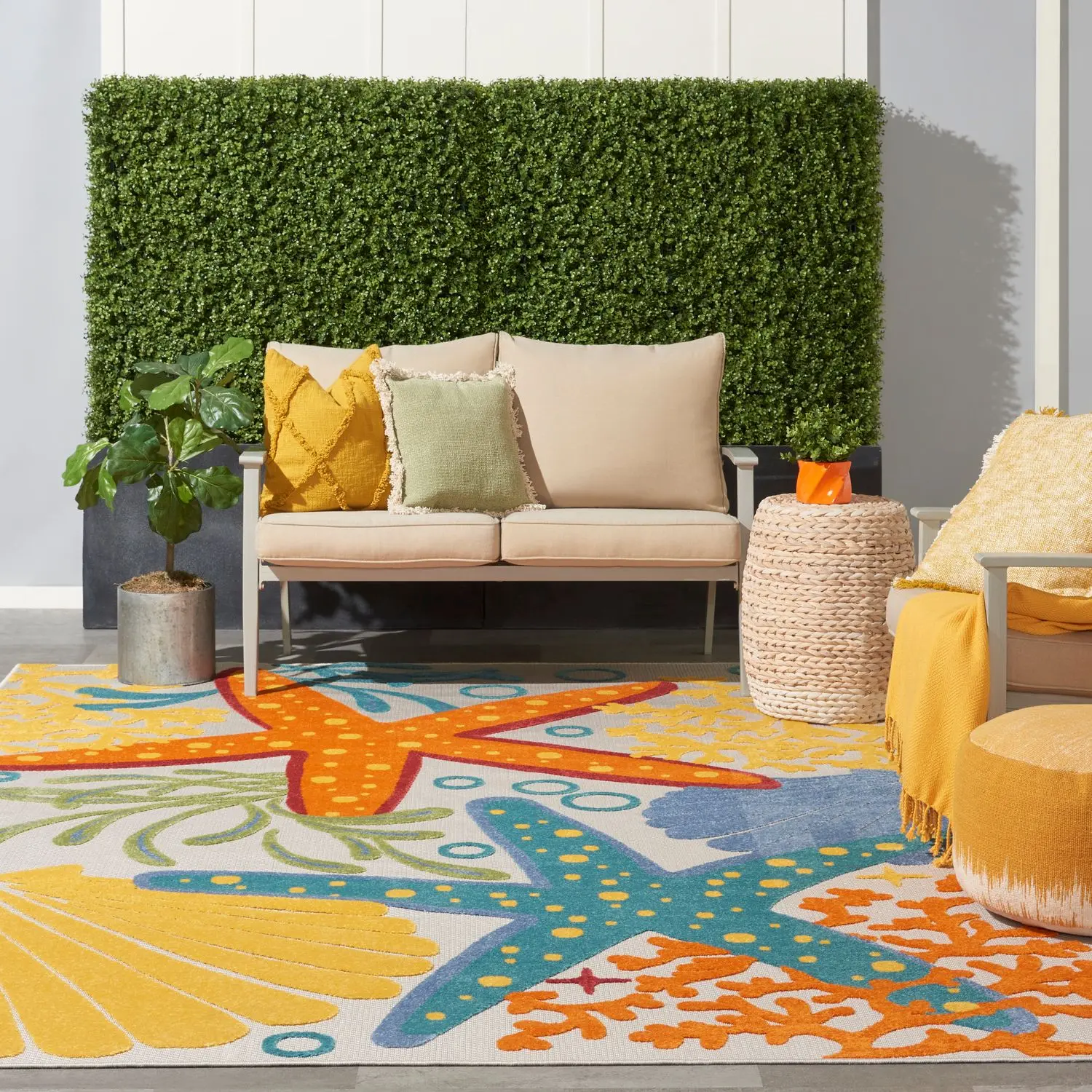 Nourison Aloha Ocean Starfish Indoor/outdoor Area Rug