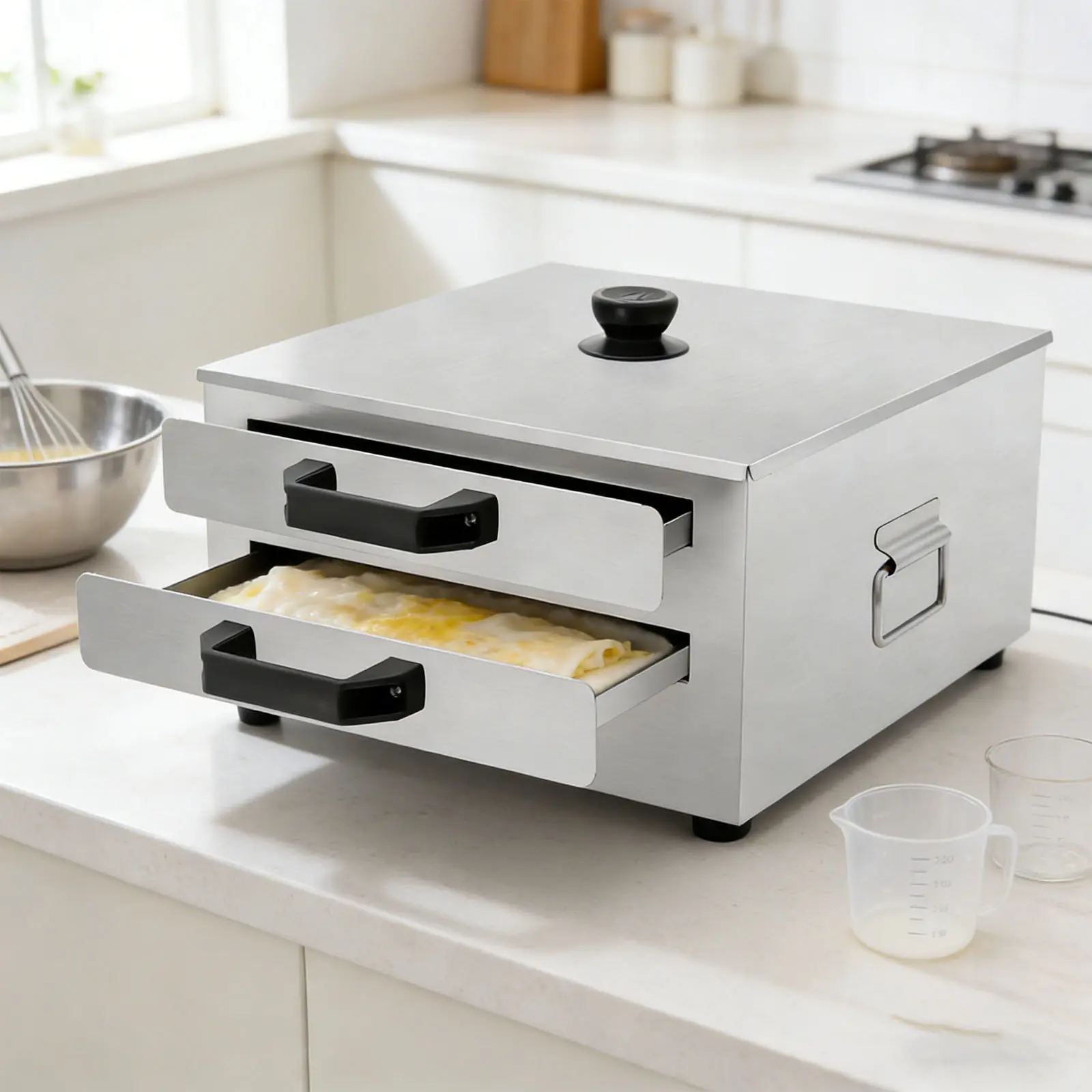 2 Tier Rice Noodle Roll Machine 304 Stainless Steel Steamer or Dumpling Seafood Veggie