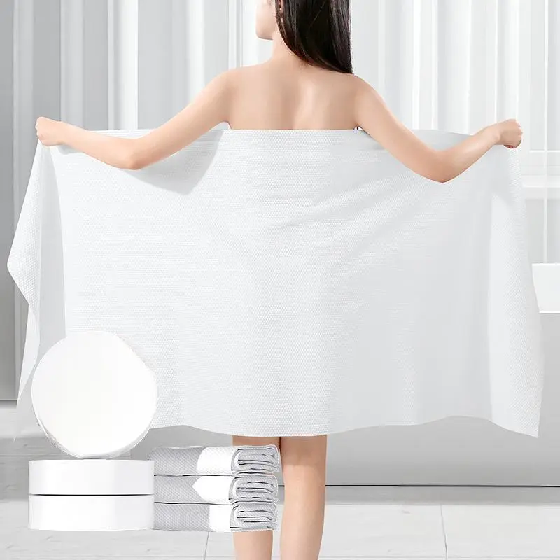 Unisex Contemporary Disposable Compressed Bath Towels (10 Pcs) - Thick, Oversized (70*140cm), Water-Absorbent, Independently Packed Drying Hotel-Like Multi-Purpose Home Bathroom Supplies for Business Trips, Disposable Bath Towel, Oversized Bath Towels