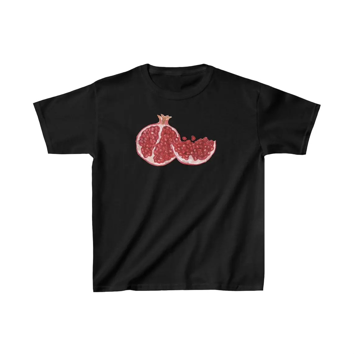 Pomegranate Graphic Baby Tee, Fruit Design Fitted Shirt, Girl Summer 90s, Women 2000s Tops, Y2k Style, Clothes, Emo Girls Baby Tees, Punk Streetwear