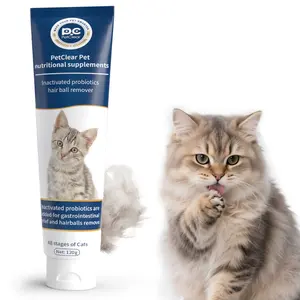 PETCLEAR Cat Probiotic Nutritional Supplement - 120g Chicken Flavor Digestive Remedy, Gut Health Support, Natural Hairball Expulsion, Vomiting Reduction, Easy-to-Feed Paste