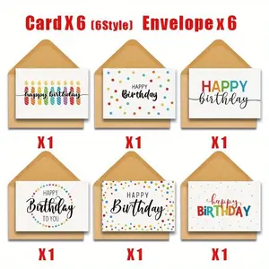 Birthday Greeting Cards with Envelopes, Blank Inside Celebration Cards, Perfect for Family, Friends, and Coworkers, Elegant Design, Matching Envelopes