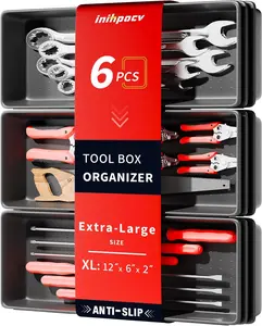 [ PCS ExtraLarge] Tool Box Drawer Organizer Trays with Nonslip Pads, HeavyDuty Tool Chest Drawer Organizer for Rolling Tool Chest and Garage Drawers, Truck Toolbox organizer and Workbench Storage