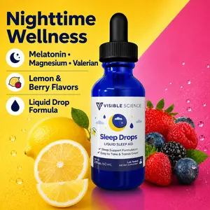 Sleep Drops | Melatonin, Magnesium & Valerian Liquid Drops | 2 fl oz Berry Flavor Easy Consumption Lab Tested Supplement