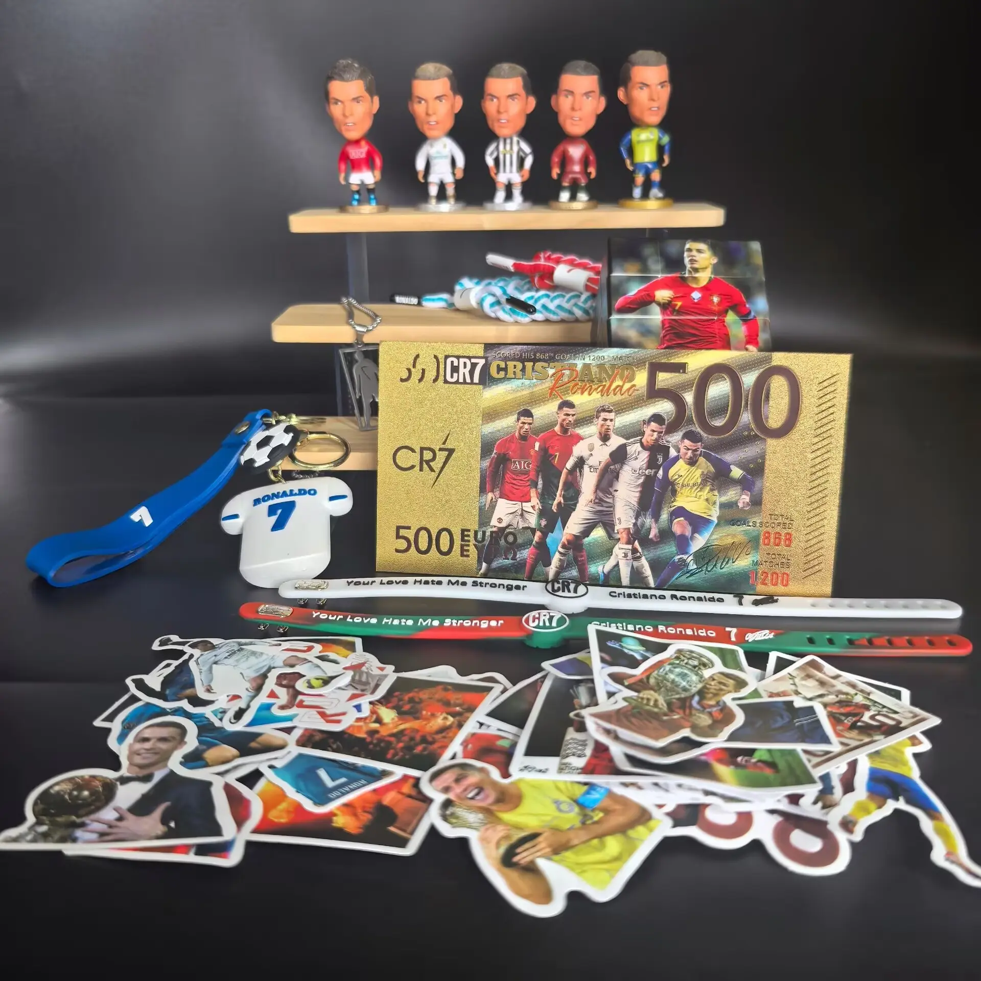 Soccer Star Number 7 Meaningful Gift Bundle Box - Includes Iron Box, Cube, Keychain, Necklace, Commemorative Notes, Figures, Wristbands & Stickers, Appreciation Gift Sets, Birthday Gift Accessories