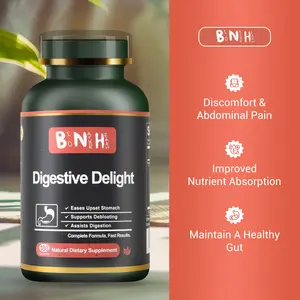 BNH Digestive Delight — 22 Natural Botanicals for Fast Digestive Relief & Comfort | Gentle 7-Day Gut Reset | Non-Laxative, Non-Probiotic Daily Supplement | Healthcare & Fitness Support