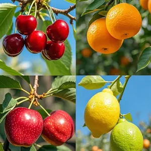 200 Mixed Fruit Seeds Kit Orange Lemon Apple Cherry Seeds for Planting, 50 Each Variety Grow Your Own Fruit Trees at Home Garden Backyard, Non GMO, Seeds Only Not Live Plants for Gardening