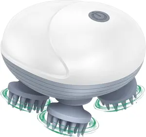 Cordless Electric Head Massager - Waterproof, 4 Removable 96-Node Massage Heads, Adjustable for Stress Relief & Full Body Relaxation, Pet Massager for Dogs