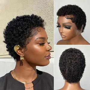 Natural Black Afro Low-cut Full Lace Wig
