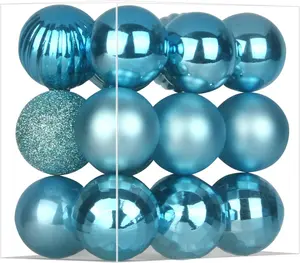 Baby Blue 3.2" Large Christmas Balls - Christmas Tree Decoration Ornaments Shatterproof Hanging Balls for Birthday Halloween Holiday Wedding Decorations Set of 18Pcs GameXcel