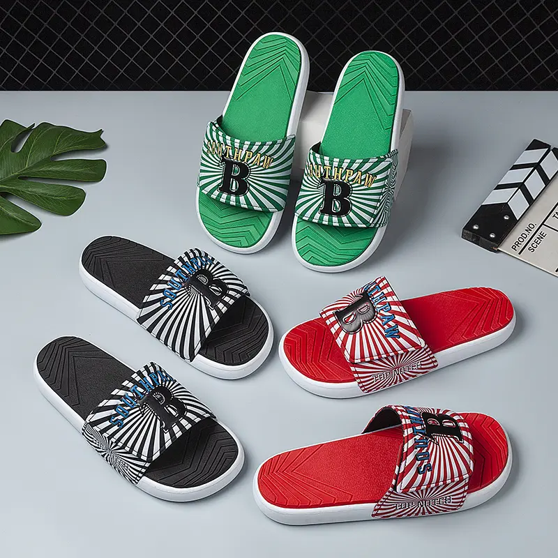 Men's Adjustable Upper Open Toe Slip On Sandals - Fashionable Basketball Pattern Beach Slippers, Relaxed House-to-Beach Wear House Shoes for Summer Vacation, Adjustable Strap, Casual, Home, Bold Sport Pattern, From Beach Walks To Home Lounging