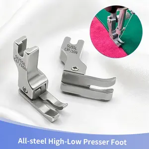 Full Steel High and Low Pressure Foot, Computer Flat Bed Sewing Machine Presser Foot, Narrow Zipper Presser Foot, Premium Clothing Accessories