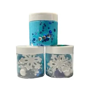 Snowflake Winter Wonderland Sensory Dough Kits 4oz Non Toxic Playdoh Jars with Bright Winter Colors & Add-ins for Kids
