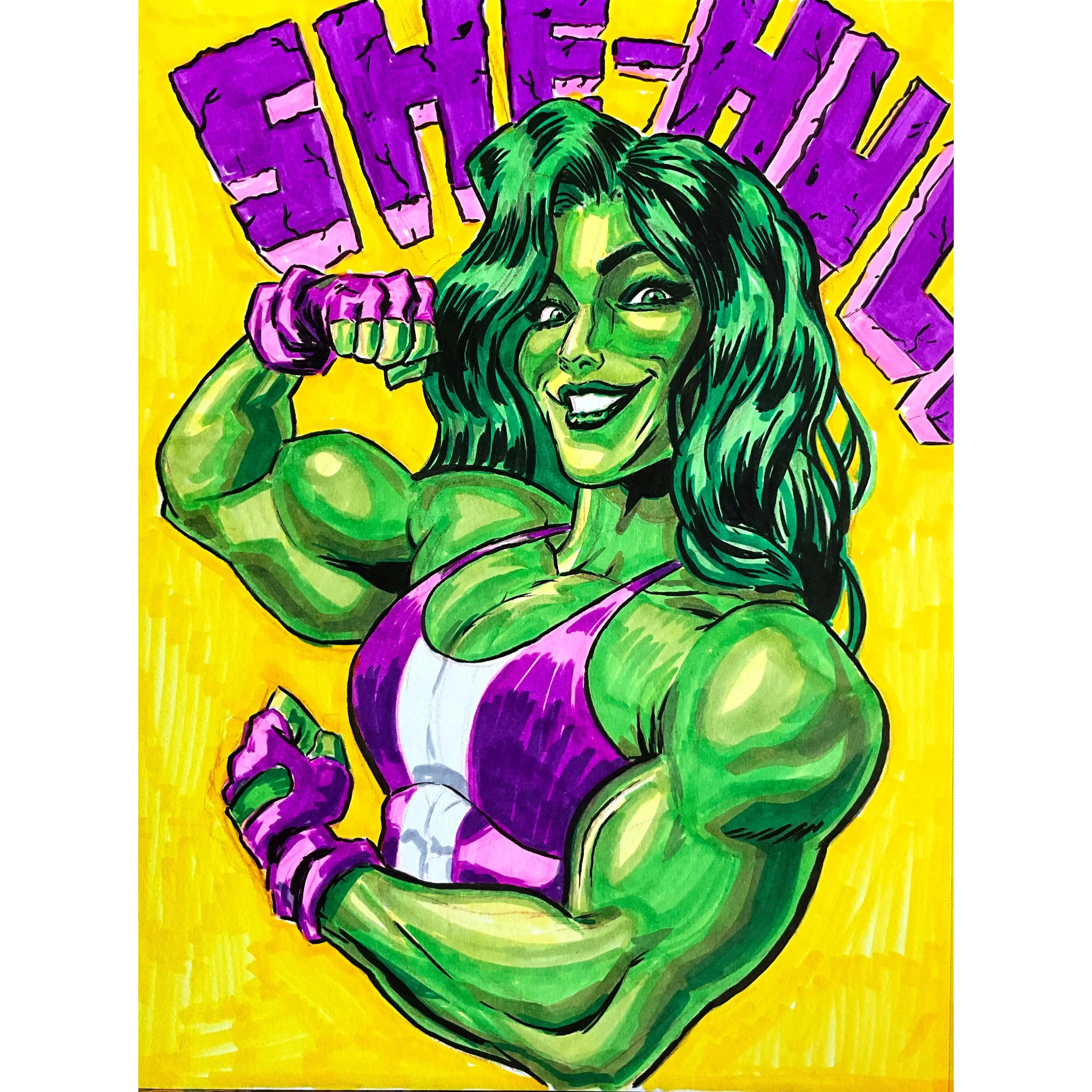 She-Hulk – 9×12 Original Fan Art Sketch