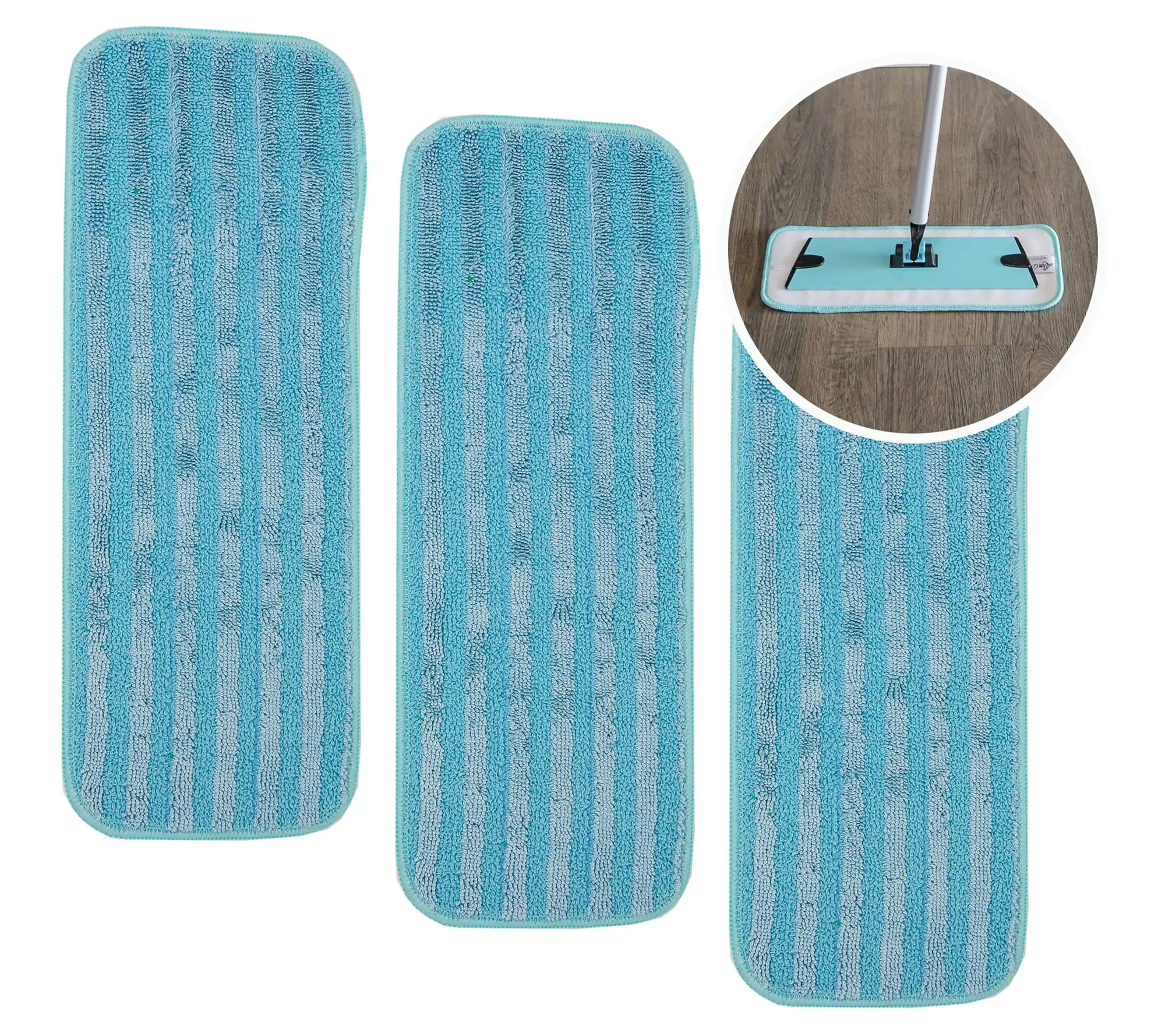 Don Aslett Microfiber 12" Mop Pads 3-Pack