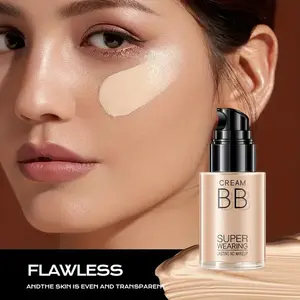 Flawless Bb Cream Foundation, Makeup Cream, Moisturizing Long-Lasting Coverage, Suitable for All Skin Tones, Natural Look, Lightweight Matte Formula