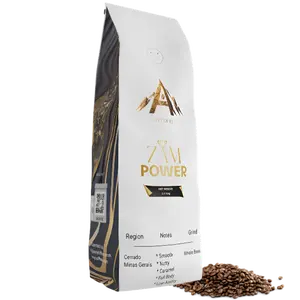 Zam Power Coffee - Refreshing Brazilian Coffee Blend with Caramel Notes & Nutty Taste - Dark Roast Whole Bean for Energy Boost - Sustainable & Ethical Farming Practices