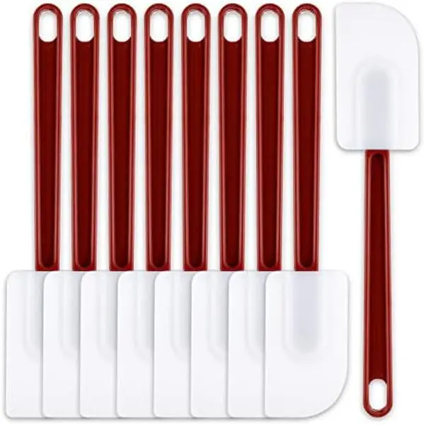 9 espátulas de goma de silicona, espátula comercial de 500 grados Fahrenheit, resistente al calor, antiadherente, raspador resistente para cocina, cocina, mezcla, freír, hornear, apto para